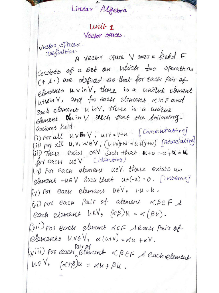 MA4151 UNIT-I - Linear Algebra | PDF