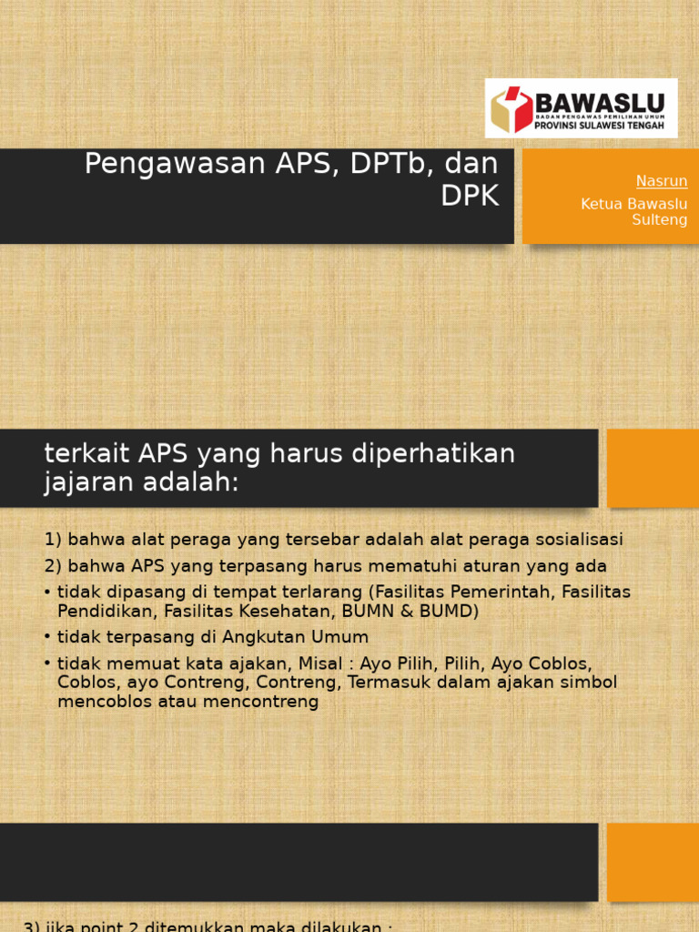 Pengawasan APS, DPTB, Dan DPK | PDF