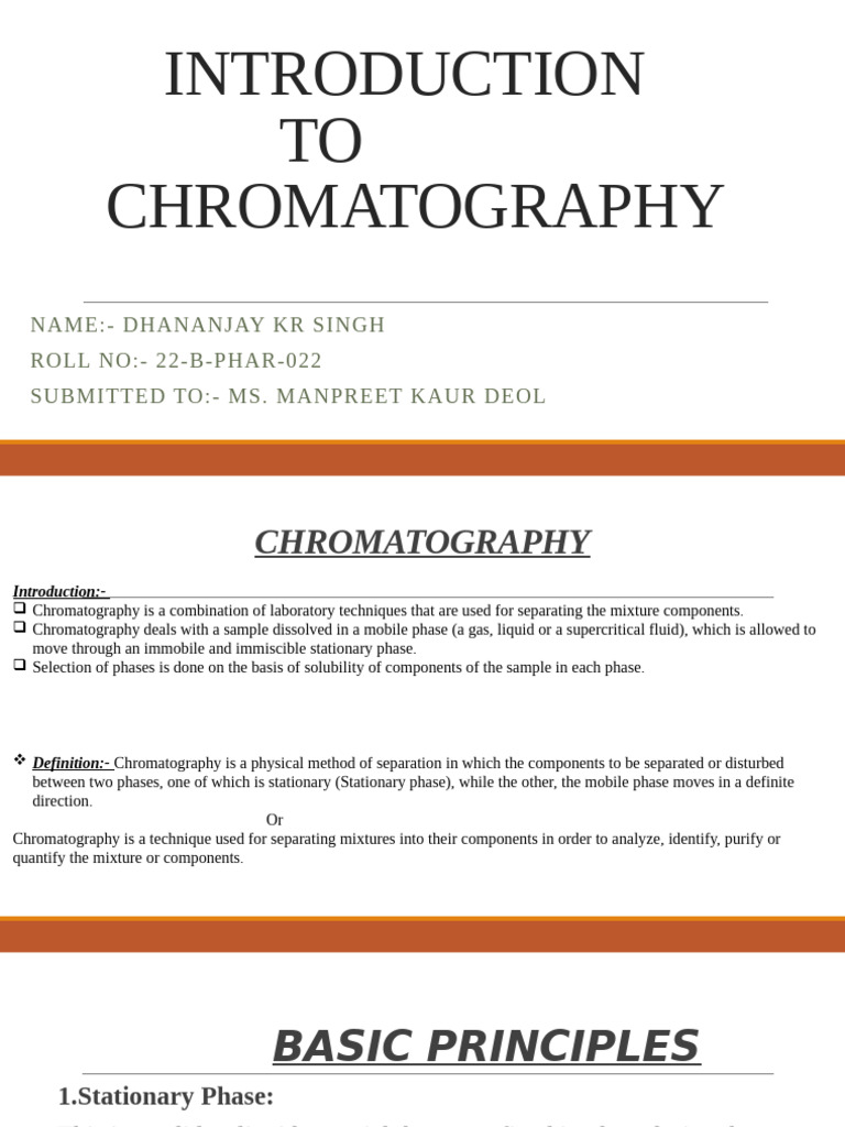 Introduction to Chromatography Techniques | PDF | Chromatography | High ...