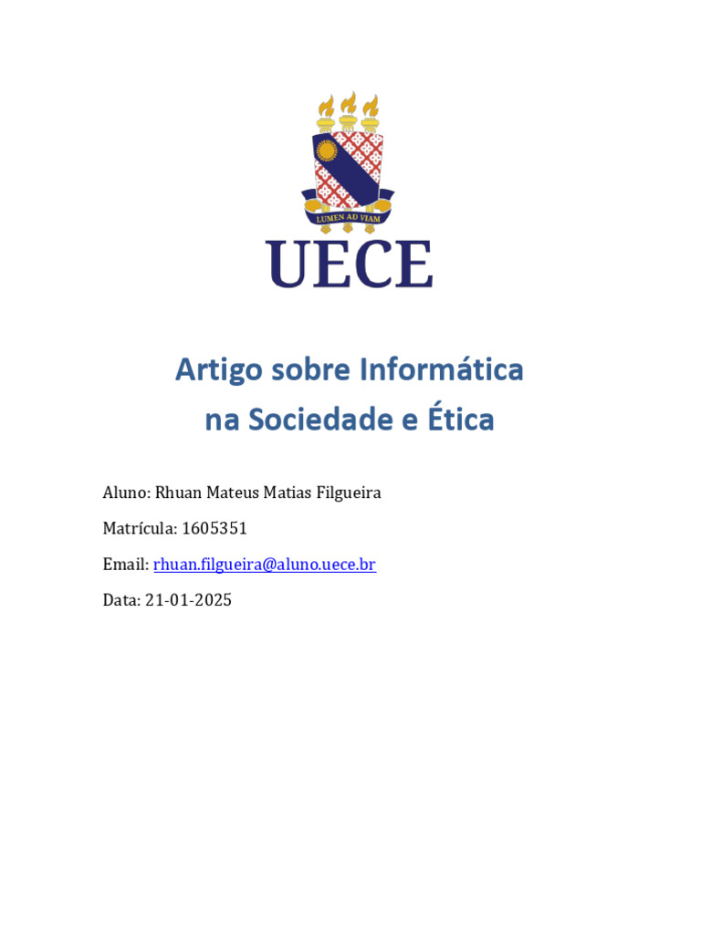 Impacto da IA na Sociedade e Ética | PDF | Inteligência artificial ...