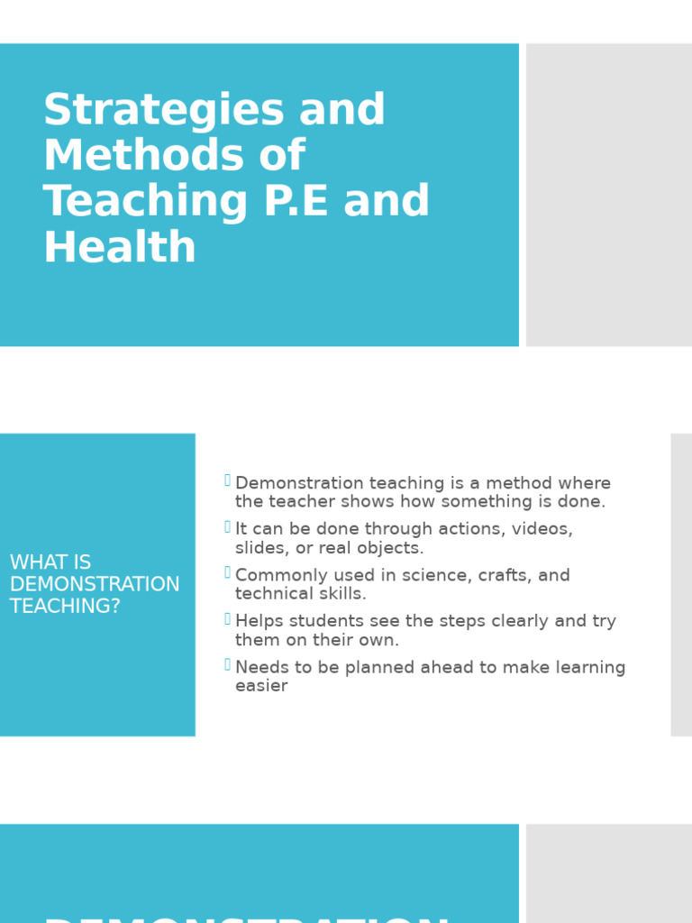 Teaching Methods for P.E. and Health | PDF | Teaching Method | Behavior ...