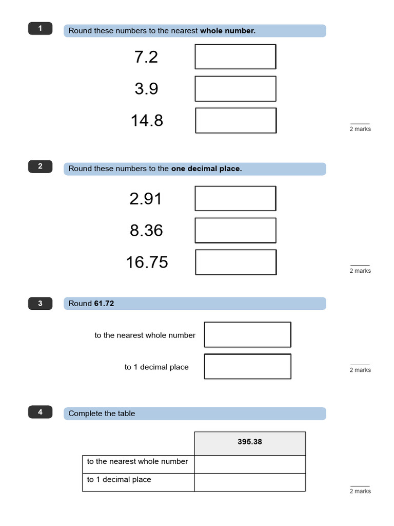 Rounding Numbers Worksheet | PDF