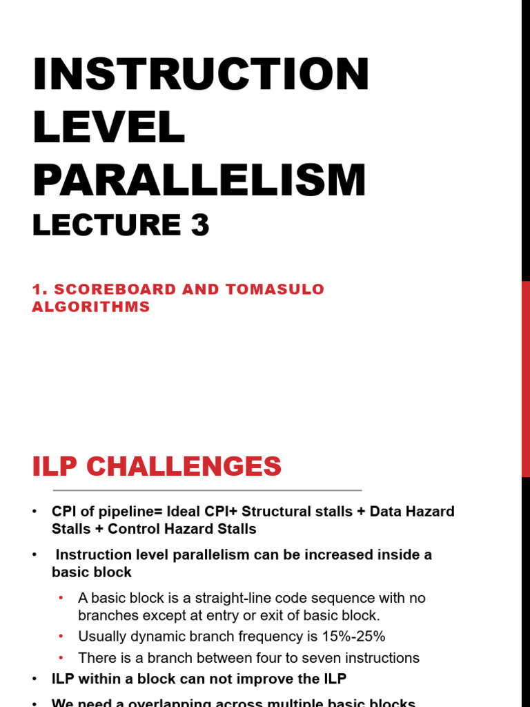 L3.1 CSE-4821 Instruction Level Parallelism 25-06-2020 | PDF | Computer ...