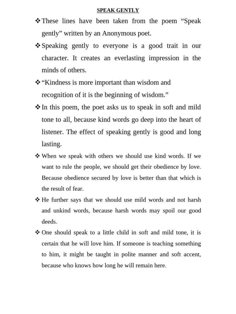Speak Gently | PDF