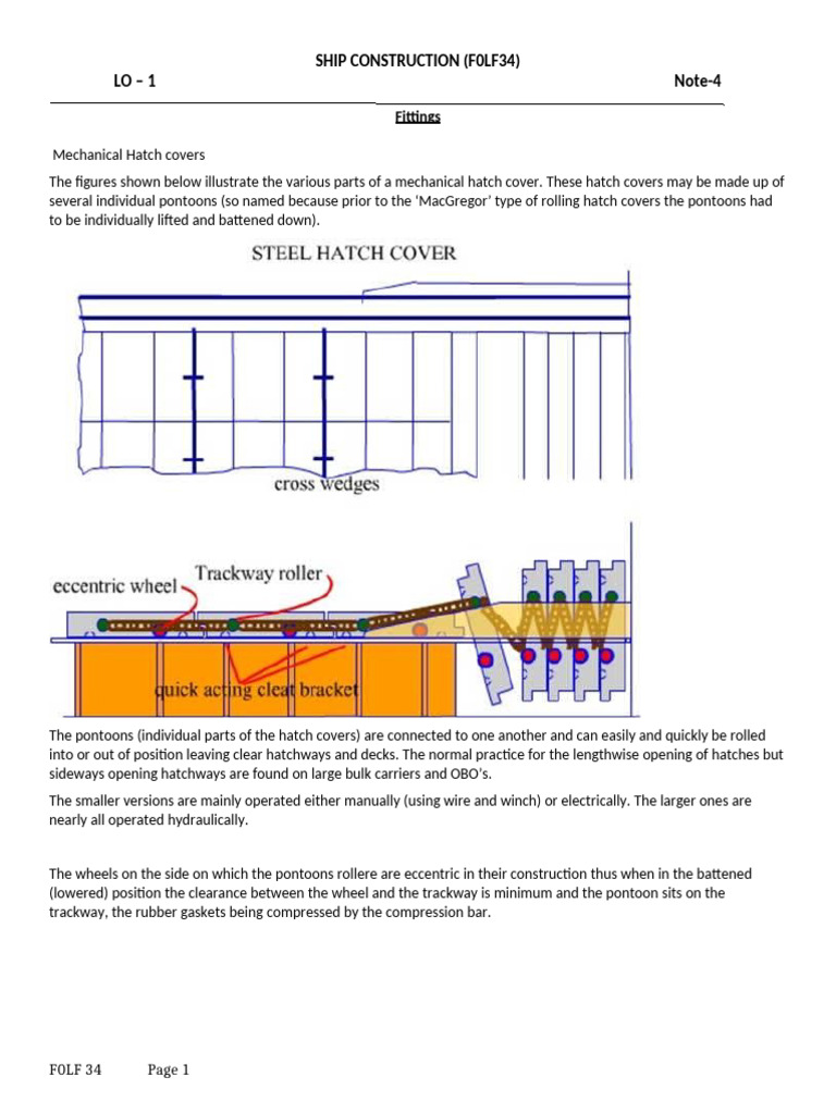 Ship Hatch Cover and Mooring Systems Guide | PDF | Ships | Anchor