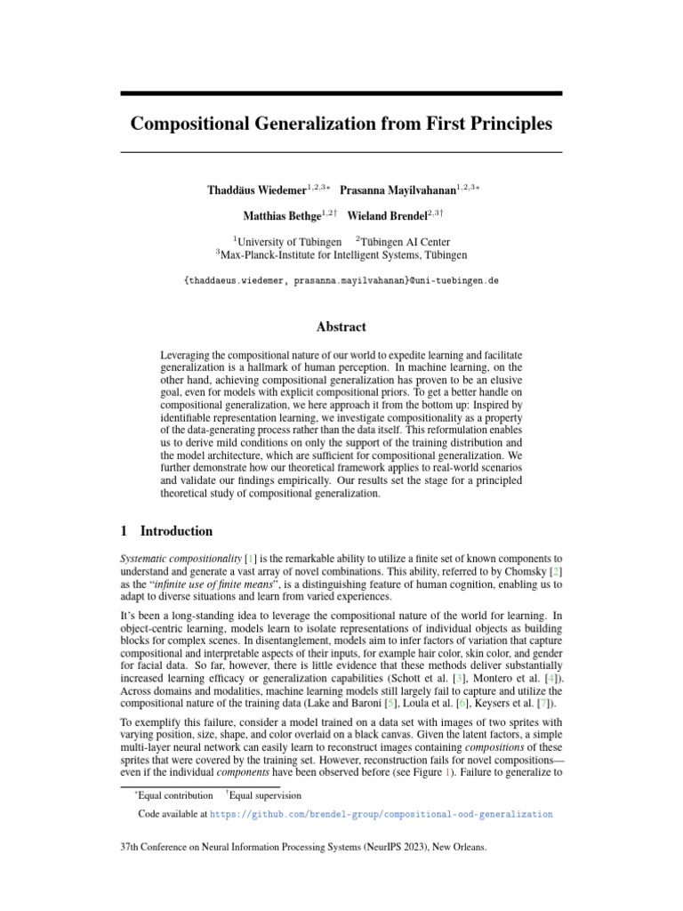Compositional Generalization Insights | PDF | Function (Mathematics ...
