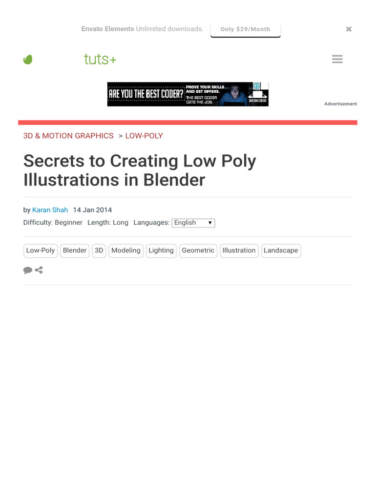 Low Poly 3D Modeling in Blender Guide | PDF | 3 D Computer Graphics ...