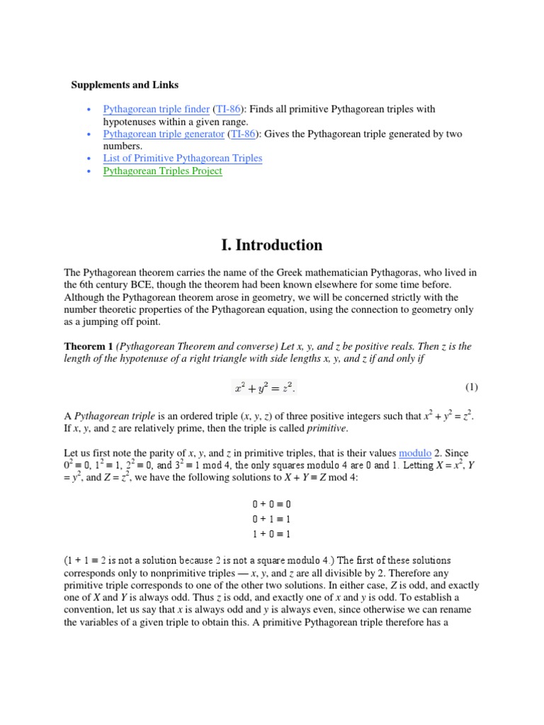 Math Inves Pythagorean Theorem Pdf Prime Number Integer