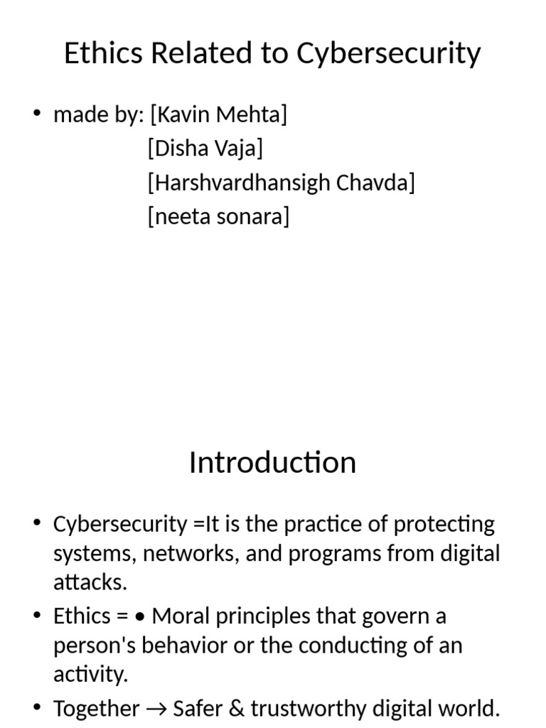 Ethics Related To Cybersecurity-2 | PDF | Security | Computer Security