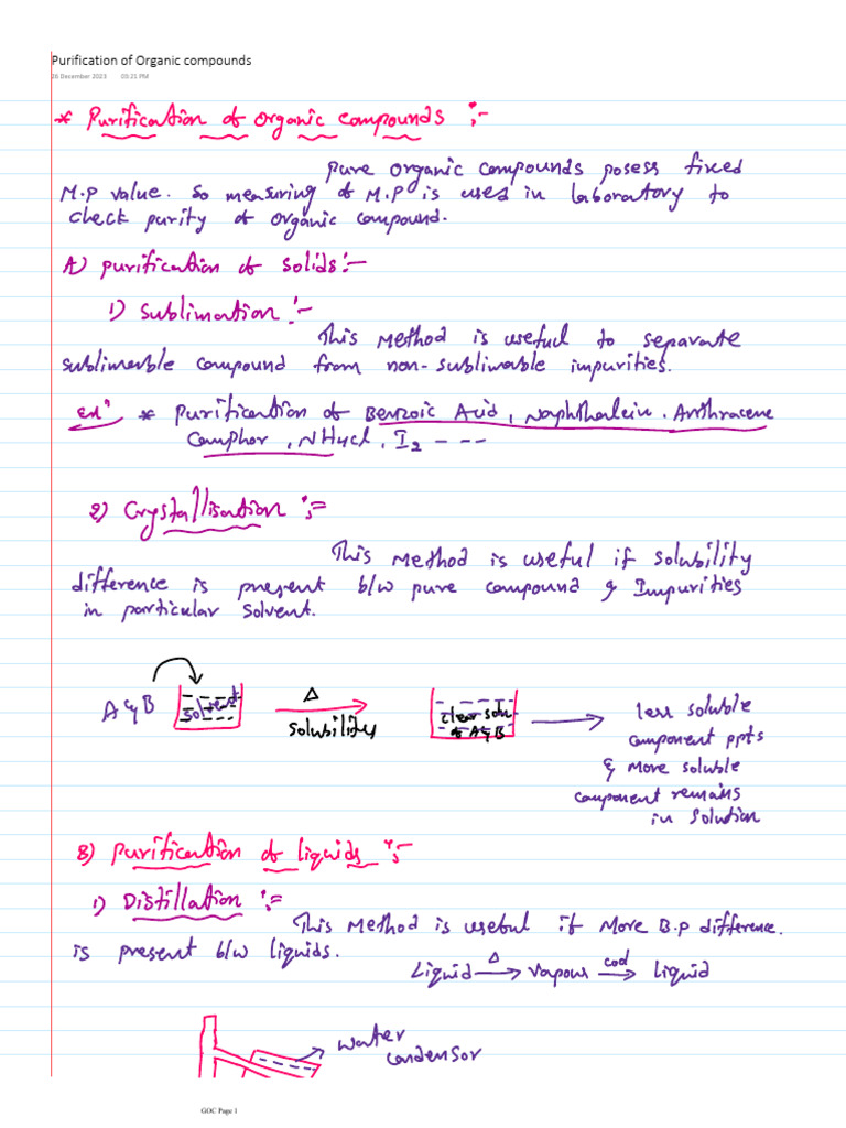 Purification of Organic Compounds 11th | PDF