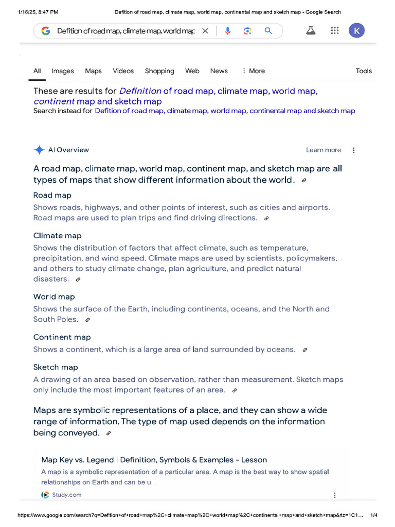 Defition of Road Map, Climate Map, Worl.. | PDF