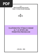 İlköğretim Dersi Türkçe Dersi Öğretim Programı