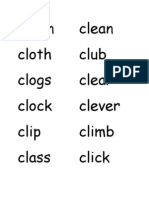 Clown Cloth Clogs Clock Clip Class Clean Club Clear Clever Climb Click