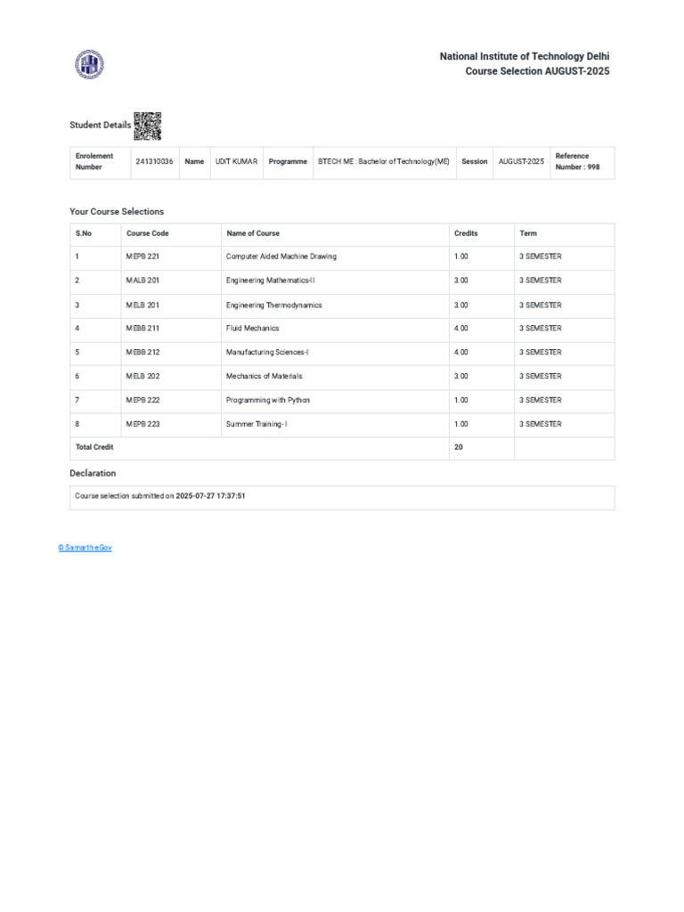 3rd Sem Subject | PDF