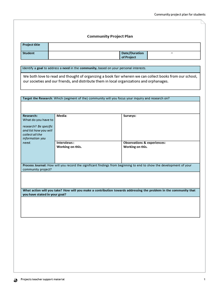 Community Book Fair Project Plan | PDF