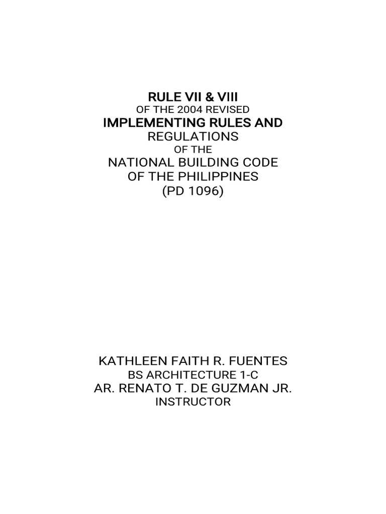 2004 Revised Building Code Rules VII & VIII | PDF