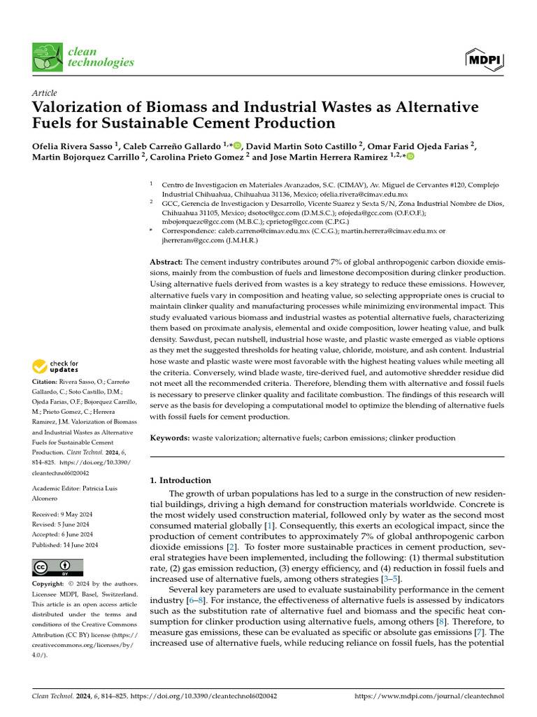 Valorization of Biomass and IndustrialWastes As Alternative Fuels For ...