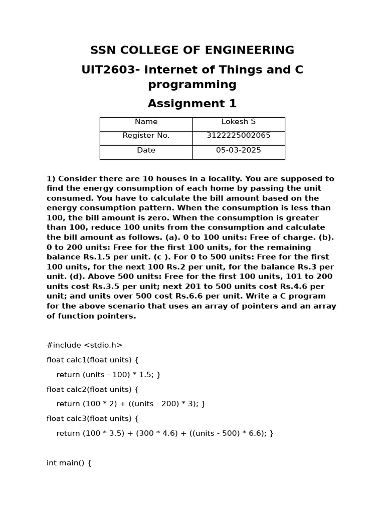 C Programming Assignments Overview | PDF | Integer (Computer Science ...