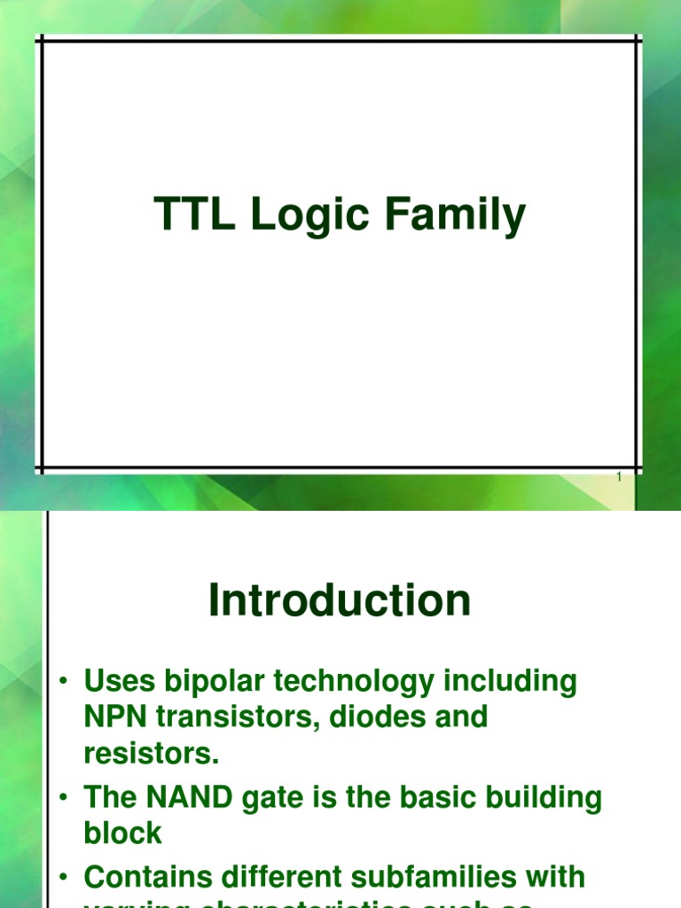 TTL Logic Family Overview and Characteristics | PDF | Semiconductors ...