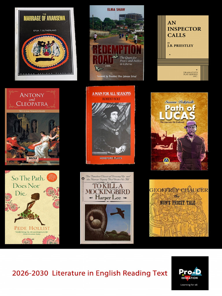 WAEC Literature in English Reading Text 20262030 PDF