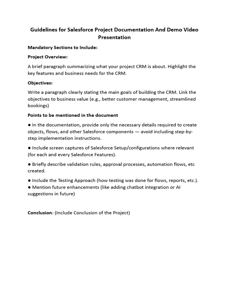 Salesforce Project Documentation Guide | PDF