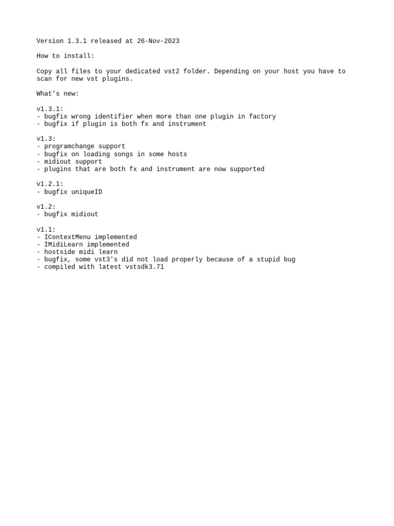 VST3 Shell Version 1.3.1 Release Notes | PDF