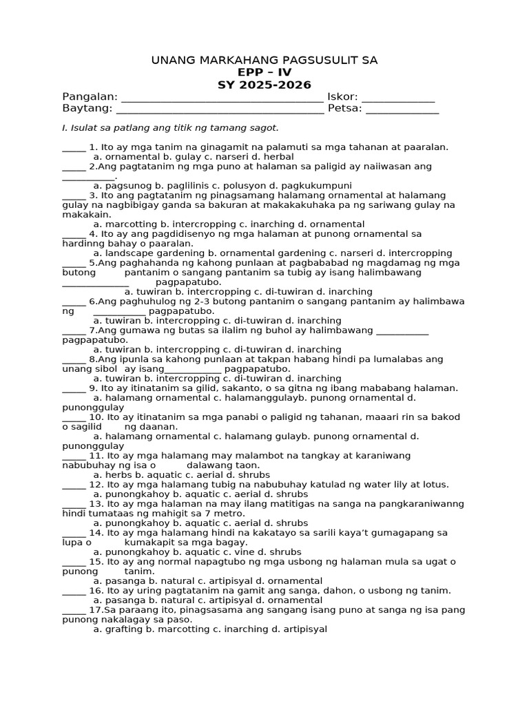 PT - Epp 4 - Q1 | PDF