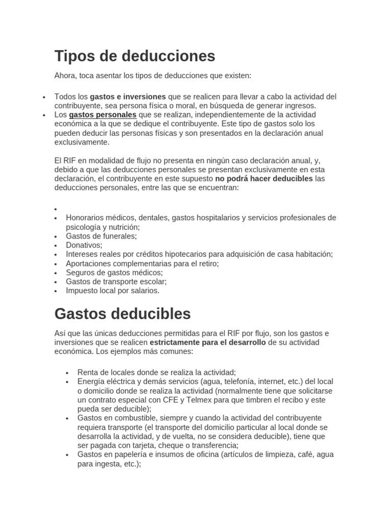 Deducciones fiscales en RIF por flujo | PDF | Cheque | Transporte