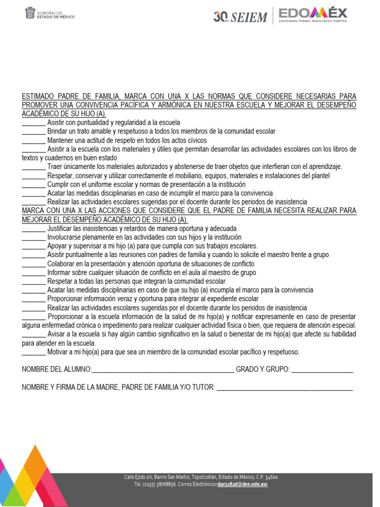 Normas para la Convivencia Escolar 2023 | PDF | Escuelas | Aprendizaje
