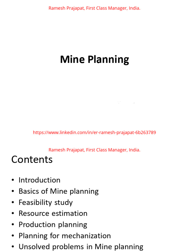 Comprehensive Guide to Mine Planning | PDF | Mining | Feasibility Study