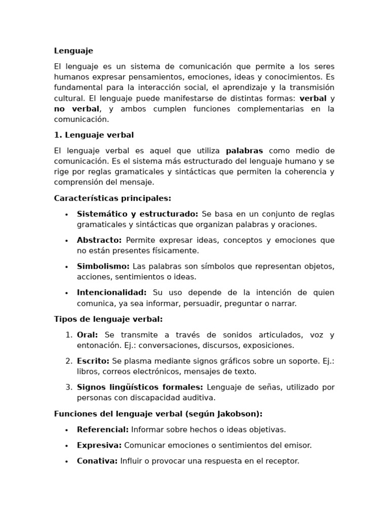 Tipos y funciones del lenguaje humano | PDF | Comunicación ...