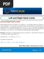 Left and Right Hand Limits