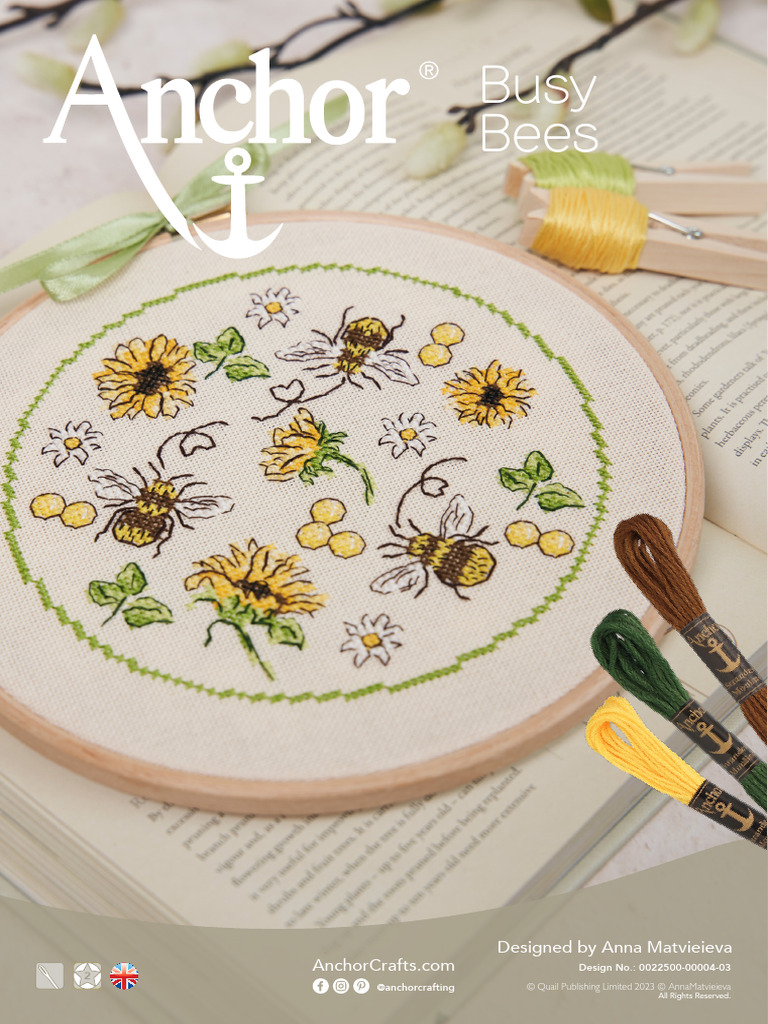 Busy Bees Cross Stitch Pattern | PDF | Sewing | Needlework