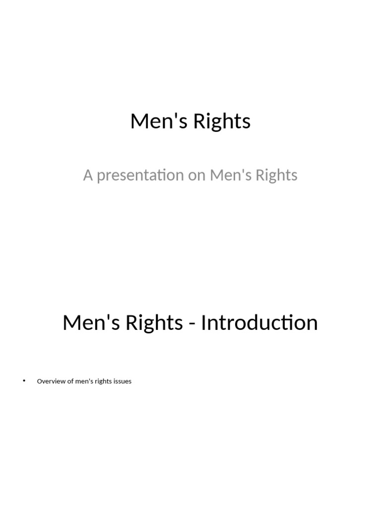 Men's Rights Issues and Advocacy Solutions | PDF