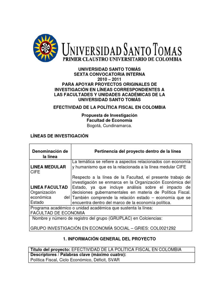 Efectividad de La Política Fiscal en Colombia | PDF | La política ...