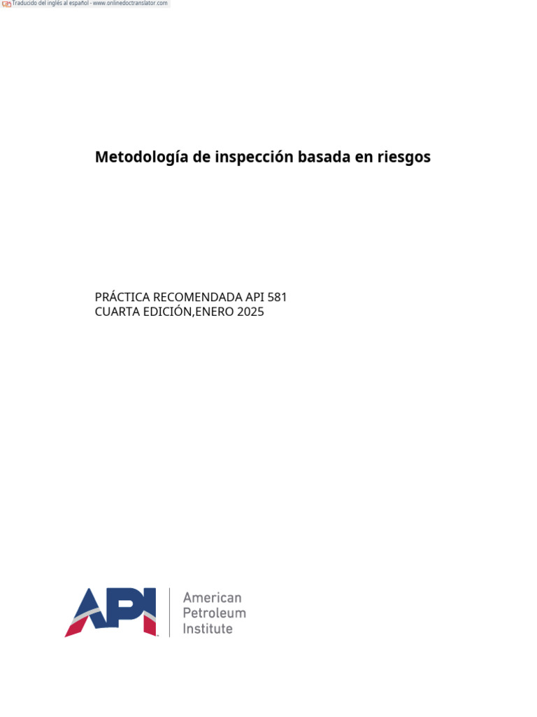 Metodología API 581: Inspección Riesgos | PDF | Vapor | Riesgo