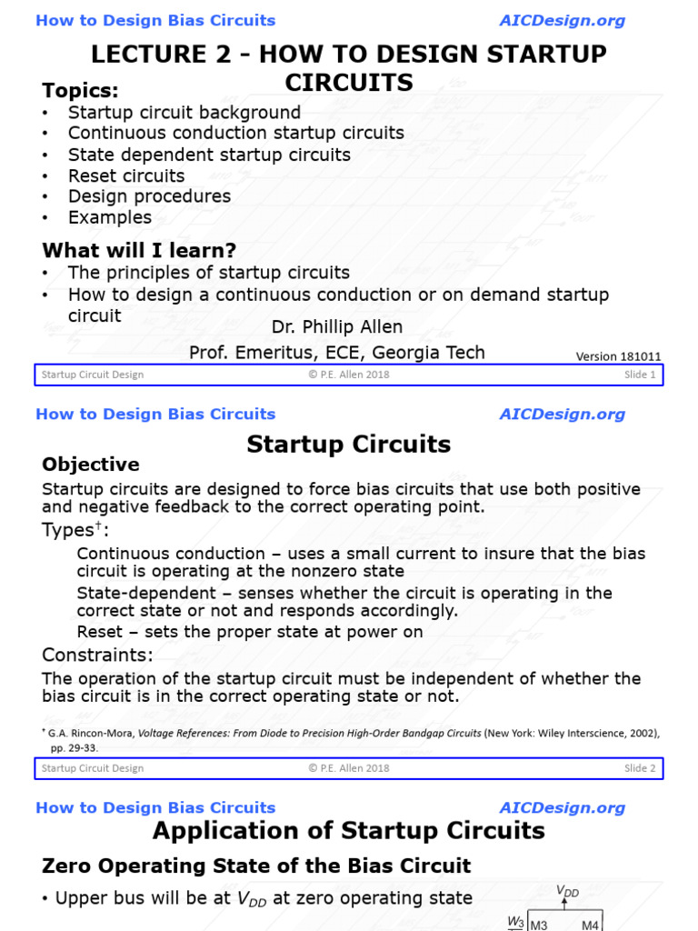Designing Startup Circuits for Biasing | PDF | Semiconductor Devices ...