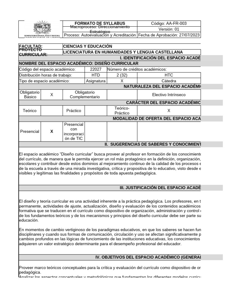 Diseño Curricular en Educación Superior | PDF | Plan de estudios ...
