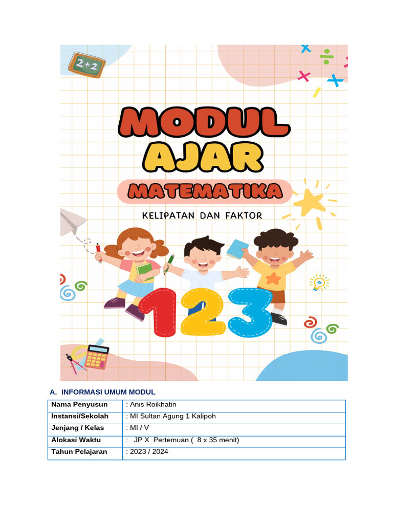 Modul Ajar MTK Kelas 5 PDF | PDF