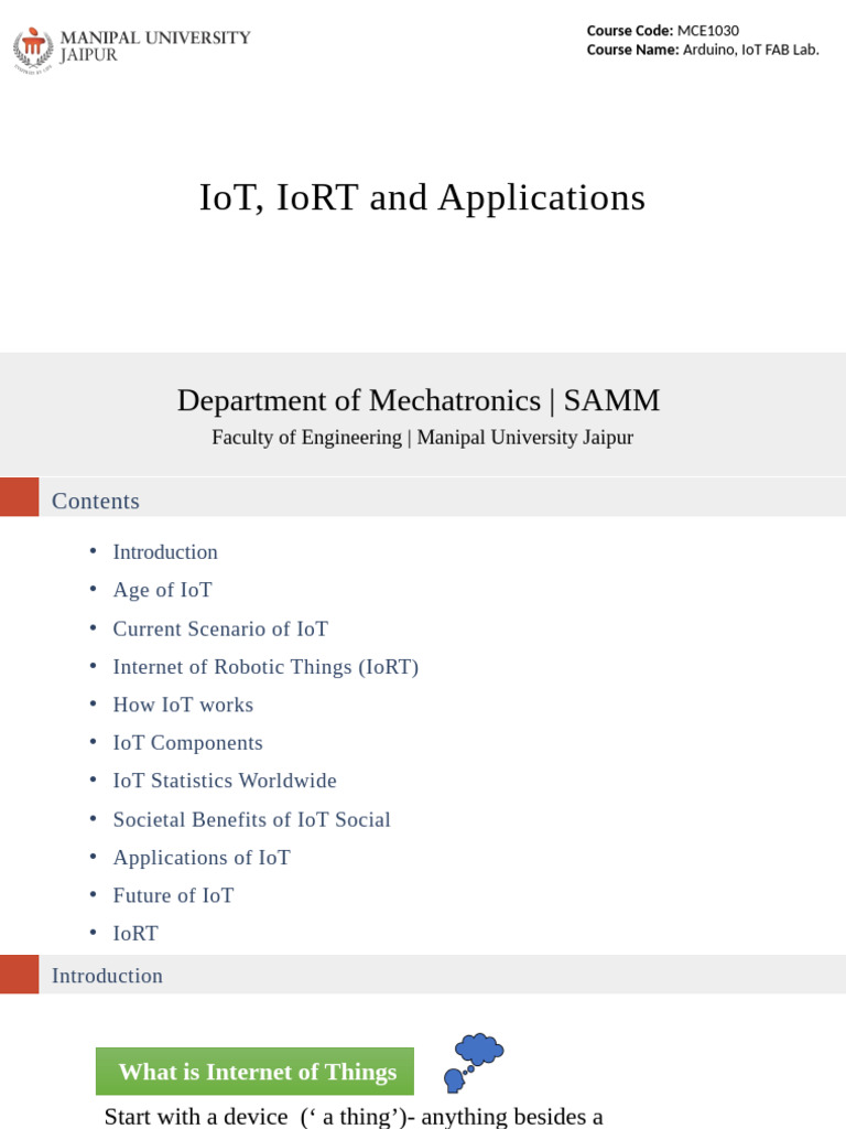 IoT and IoRT: Applications Overview | PDF | Internet Of Things | Cloud ...