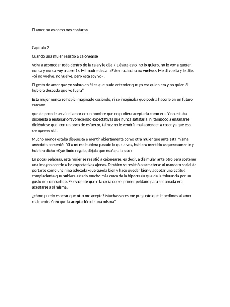 El Amor No Es Como Nos Contaron | PDF