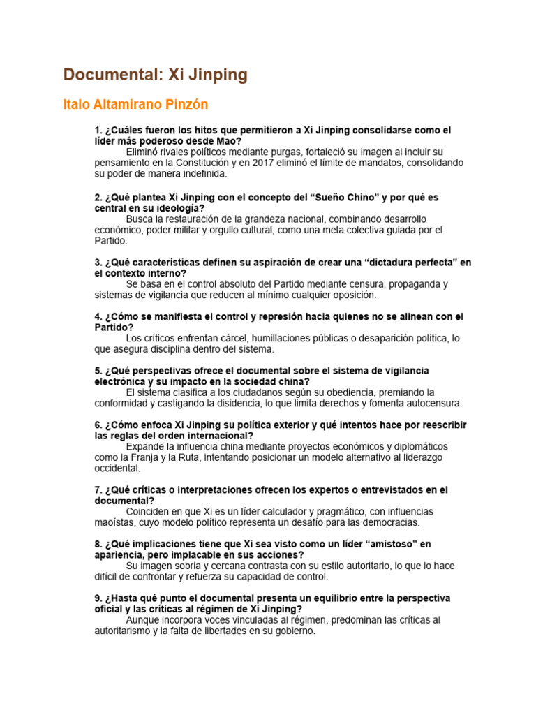 Xi Jinping: Poder, Control y Sueño Chino | PDF | Xi Jinping | China