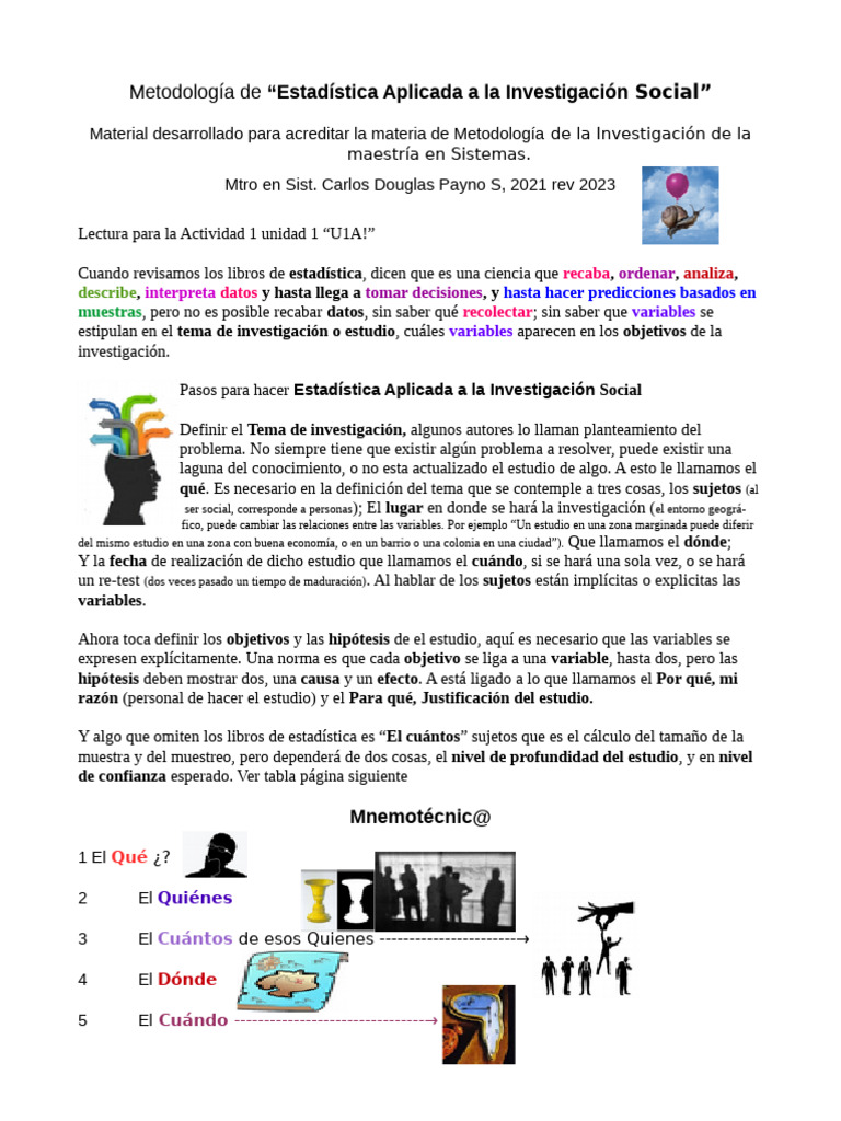 Estadística Aplicada en Investigación Social | PDF | Estadísticas ...