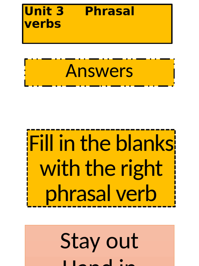Unit 3 Phrasal Verbs Review Answers | PDF