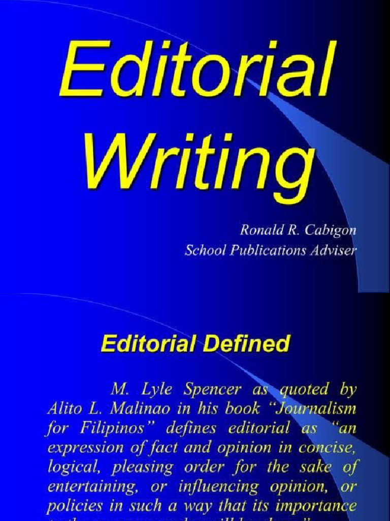 Editorial Writing | PDF
