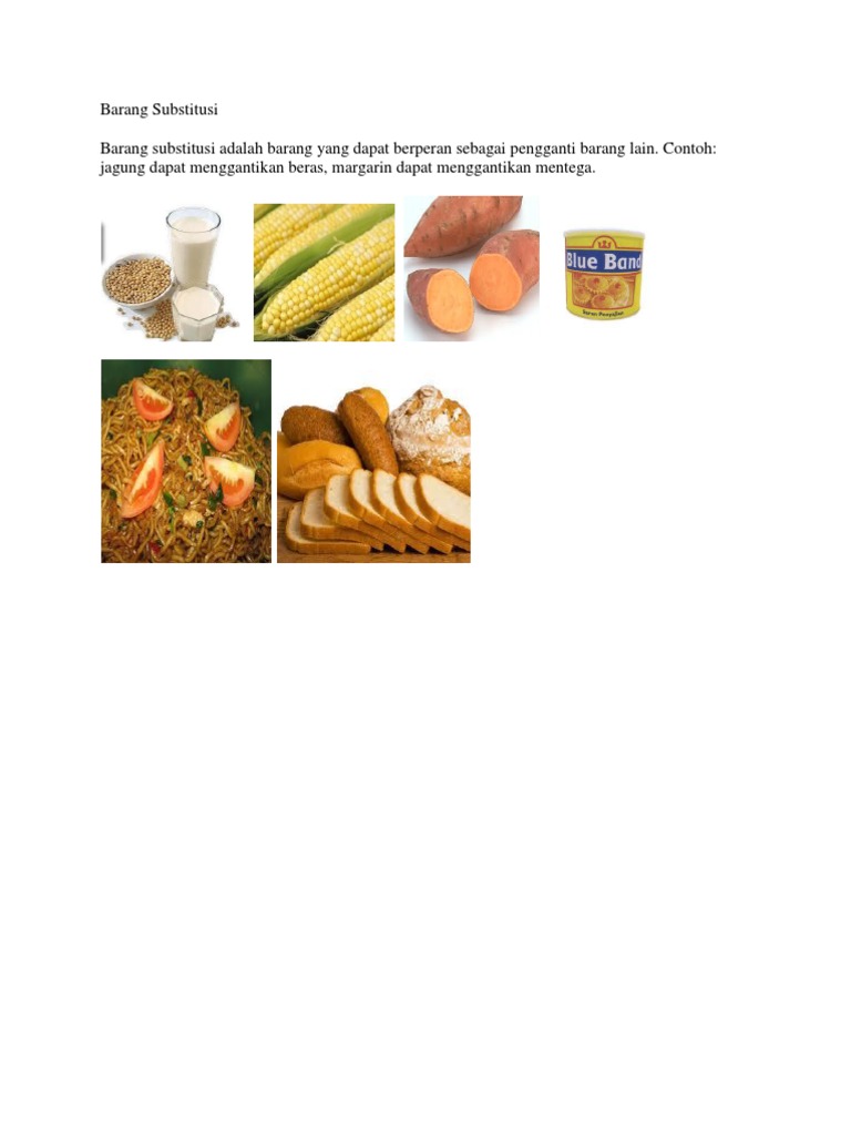 Yang Termasuk Contoh Barang Substitusi Adalah Berbagai Contoh