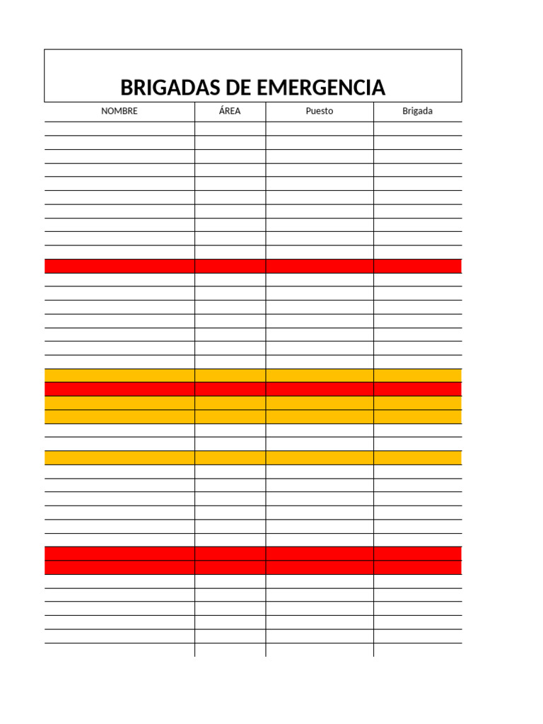 Nombres de Brigadas de Emergencia | PDF