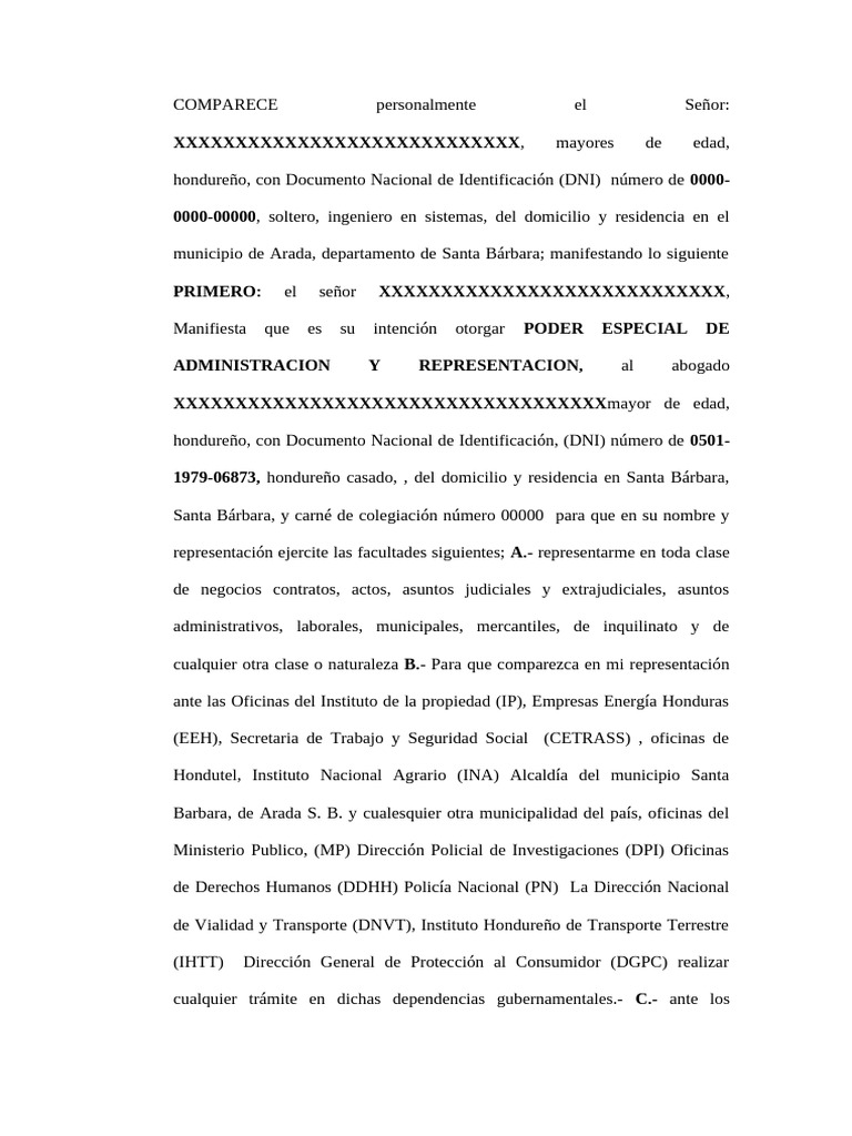 PODER - Notarial Sub | PDF | Gobierno