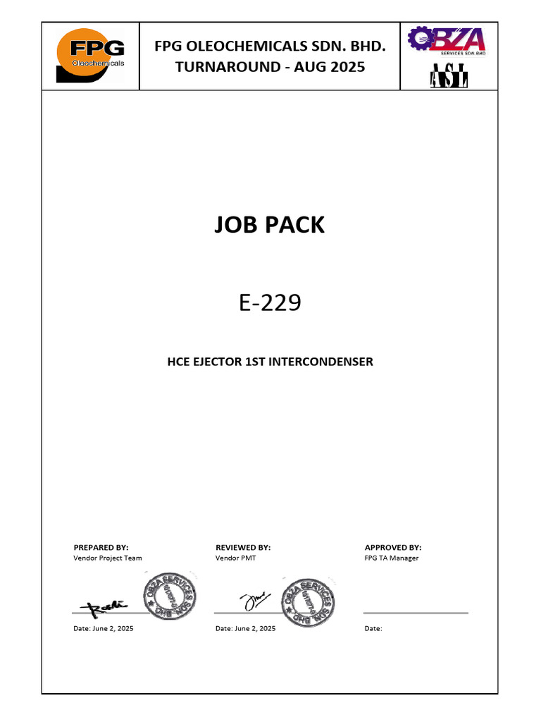 HCE Ejector 1st Intercondenser Job Pack | PDF | Pipe (Fluid Conveyance ...