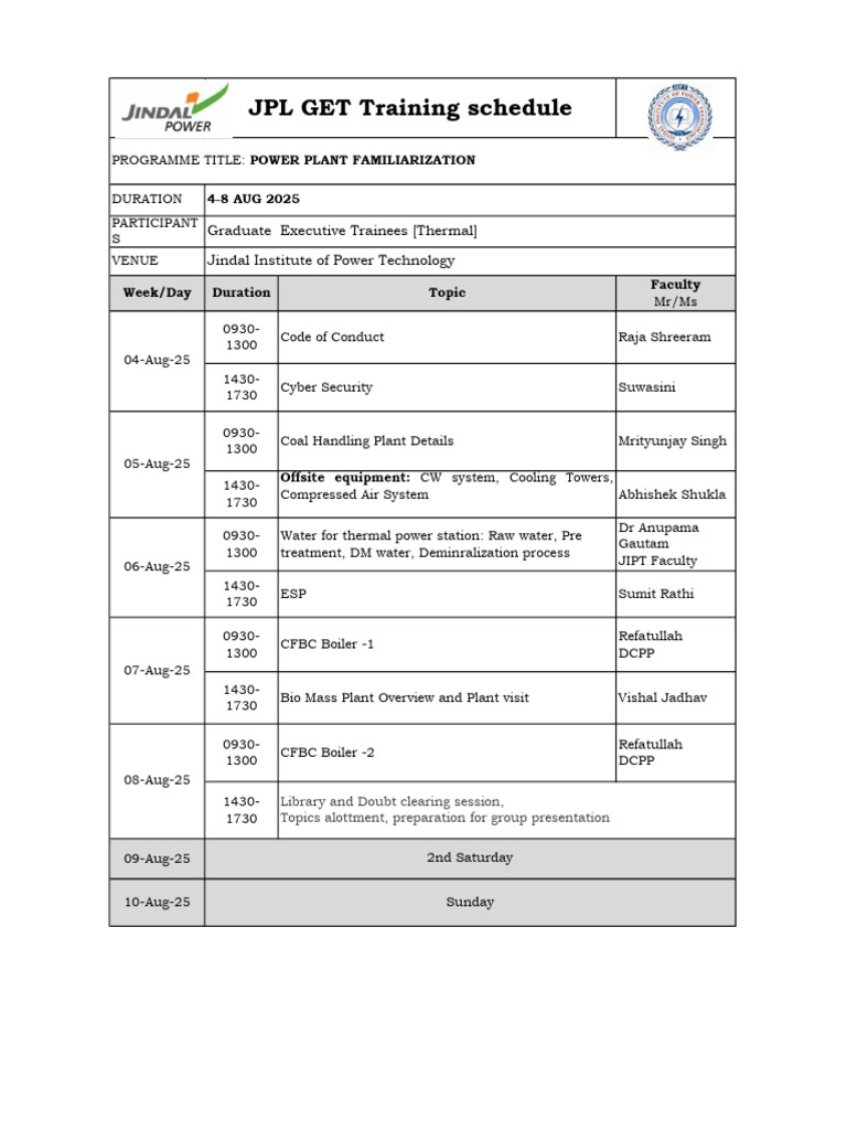 Revised Schedule 4-8 Aug 25 | PDF